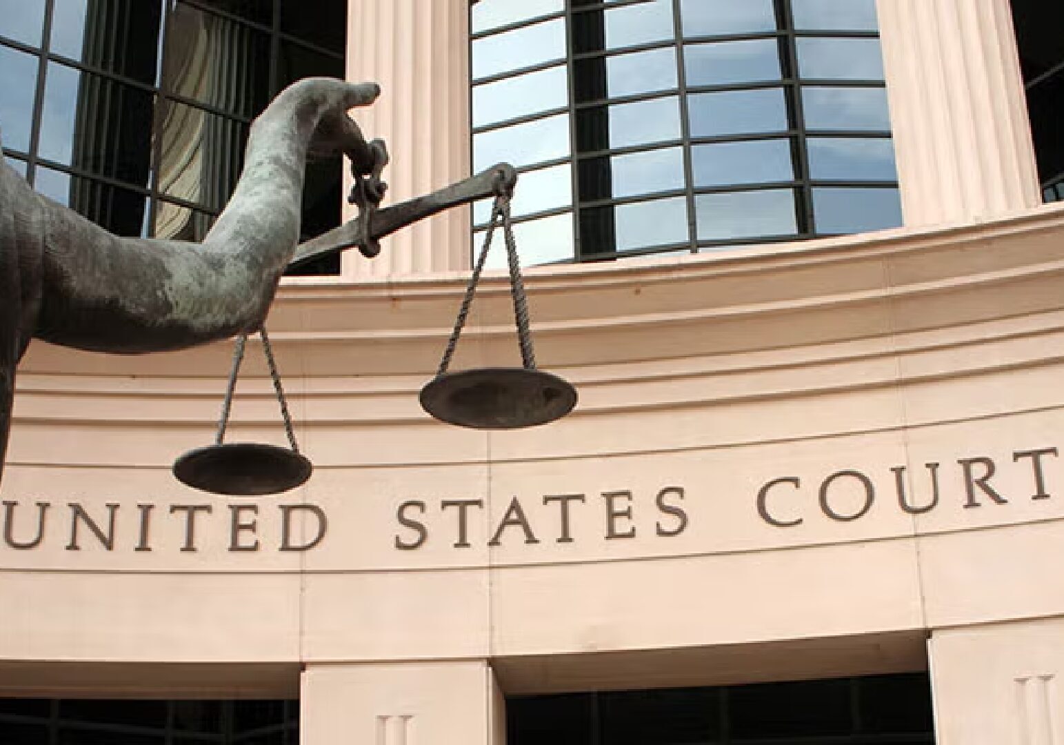 Scales of Justice at United States Courthouse.