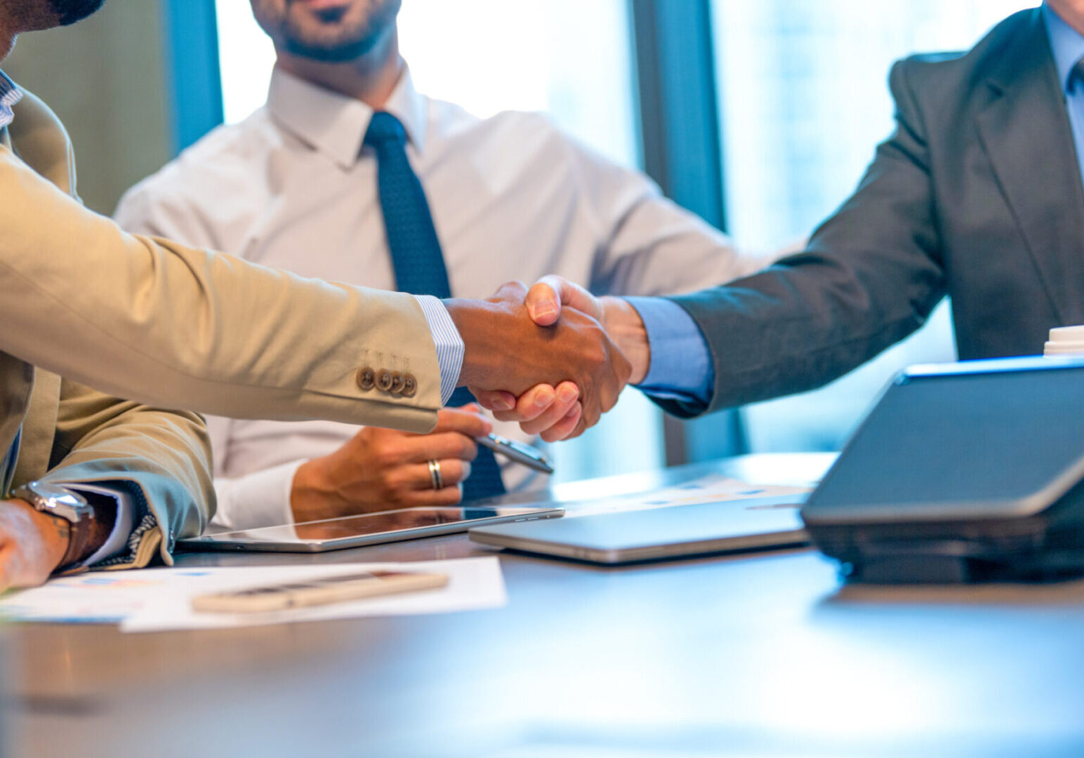Agreement sealed with handshake